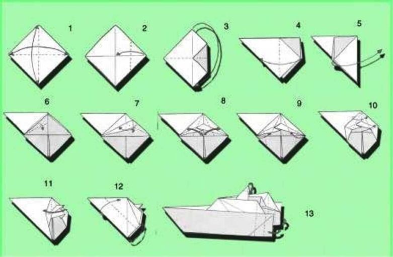 катер оригами